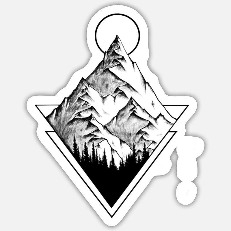 Mountain Geometry - Sticker size S (10 x 10 cm) - white matte