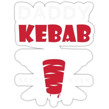 daddy kebab gift dad chef best kebab - Sticker size S (10 x 10 cm) - white matte - Front