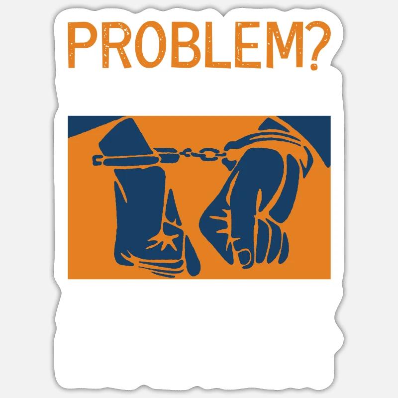 Gefängniswärter JVA Polizei Geschenk - Sticker Größe S (10 x 10 cm) - Mattweiß