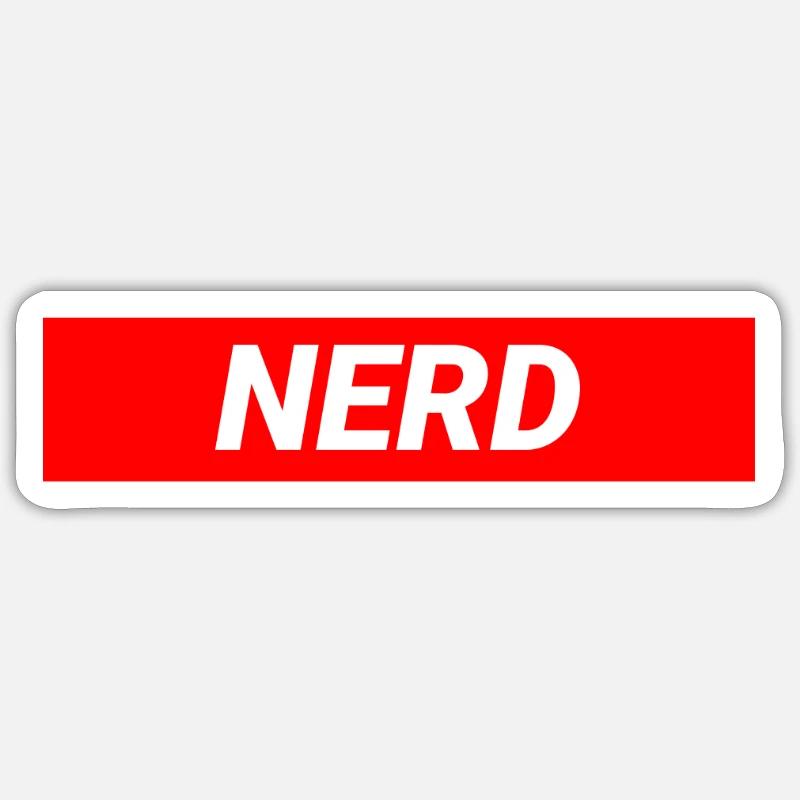 Nerd Geek Funny Design - Sticker taille S (10 x 10 cm) - blanc mat