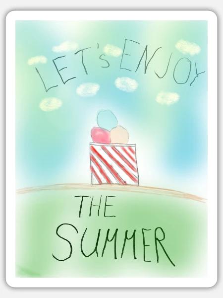 Lets enjoy the summer - Sticker Größe S (10 x 10 cm) - Mattweiß