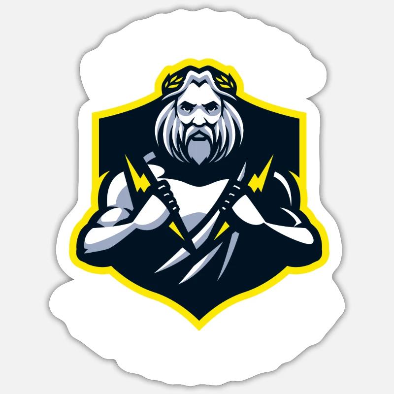 Beherrscher der Elektronen - Wikinger mit Blitz Sticker Größe S (10 x 10 cm)