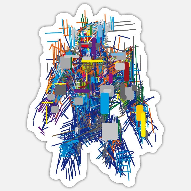 Cyber Android Abstract - Sticker size S (10 x 10 cm) - white matte