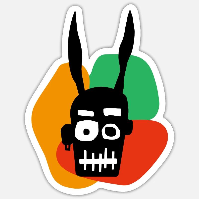 Crazy rabbit Sticker size S (10 x 10 cm)