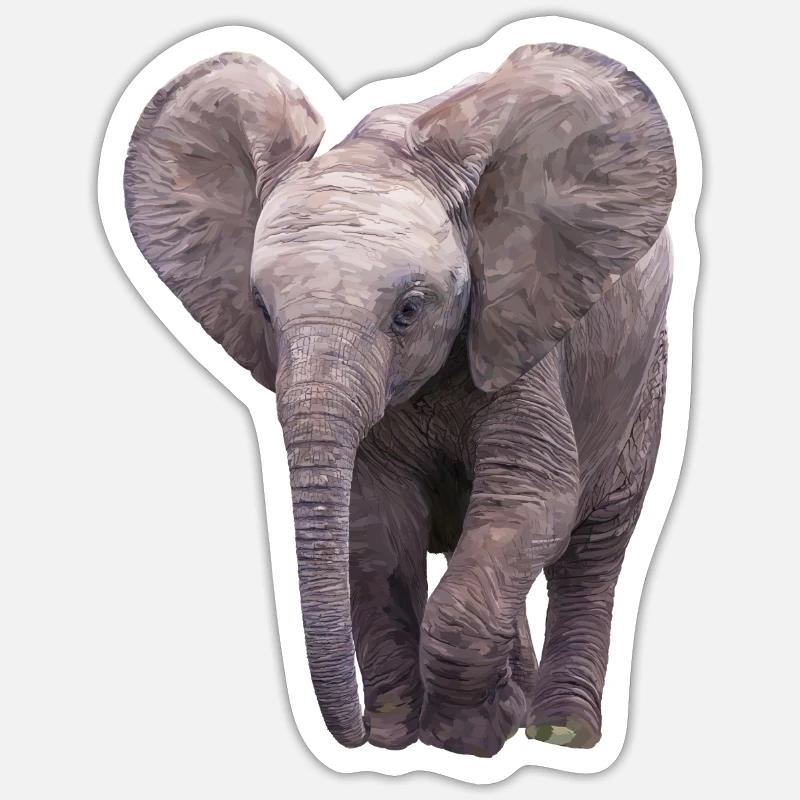 Elefäntchen - Sticker taille S (10 x 10 cm) - blanc mat