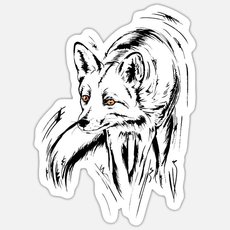 fox, red fox - Sticker size S (10 x 10 cm) - white matte