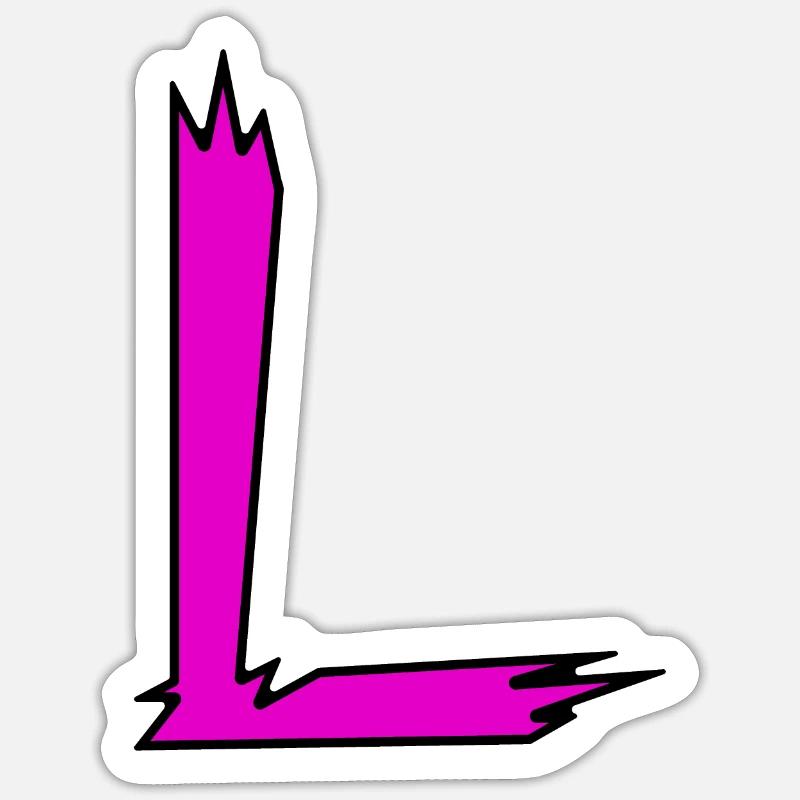 L - Einfach nur ein Buchstabe! - by YoshiArt - Sticker Größe S (10 x 10 cm) - Mattweiß
