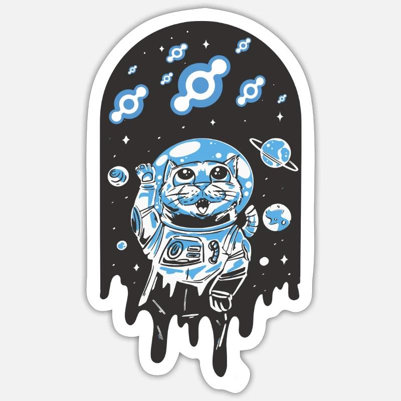 Krypto Crypto Bitcoin Helium Mining Katze Katzen Sticker Größe S (10 x 10 cm)