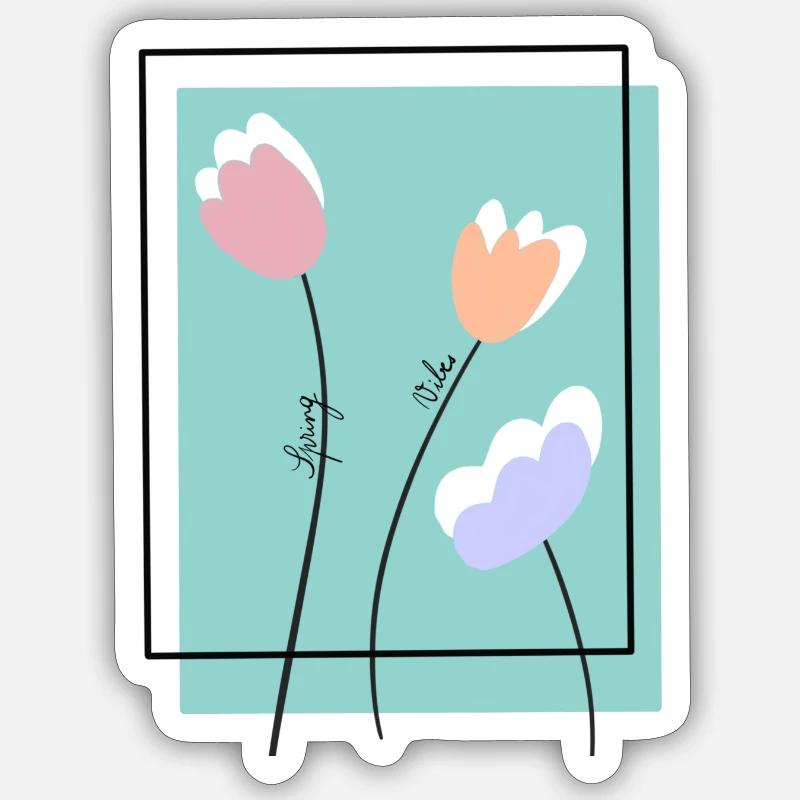 Spring Vibes Sticker taille S (10 x 10 cm)