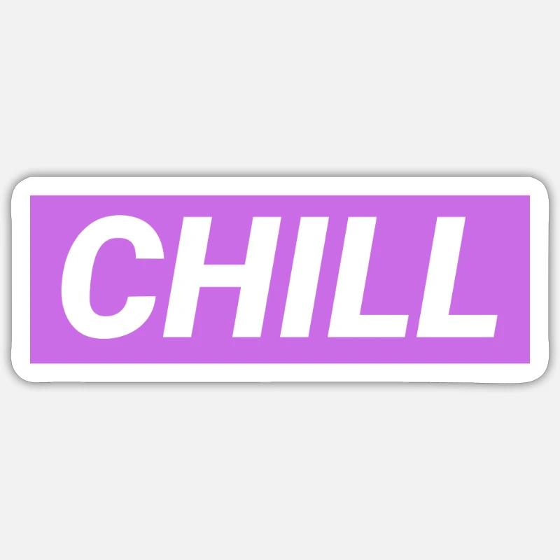 Chill - Sticker taille S (10 x 10 cm) - blanc mat