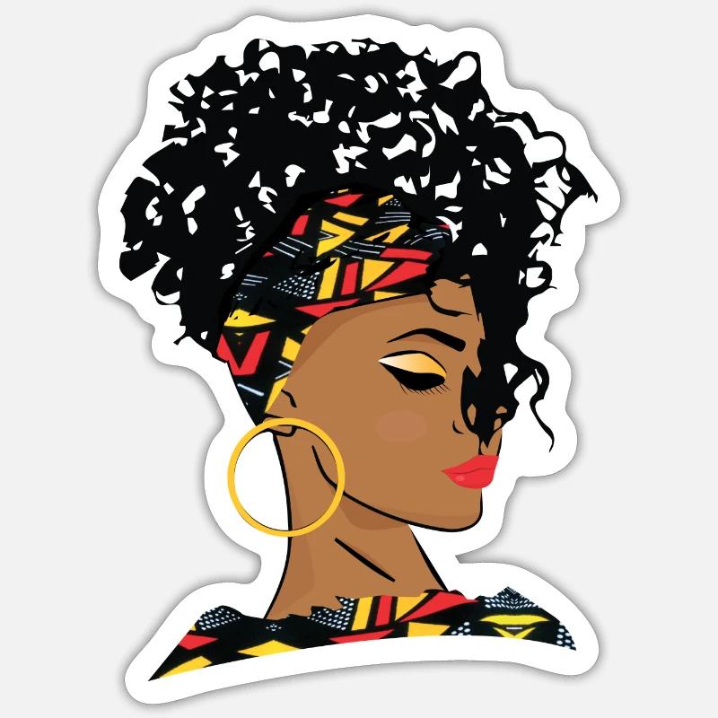 Schöne schwarze Modefrau Sticker Größe S (10 x 10 cm)