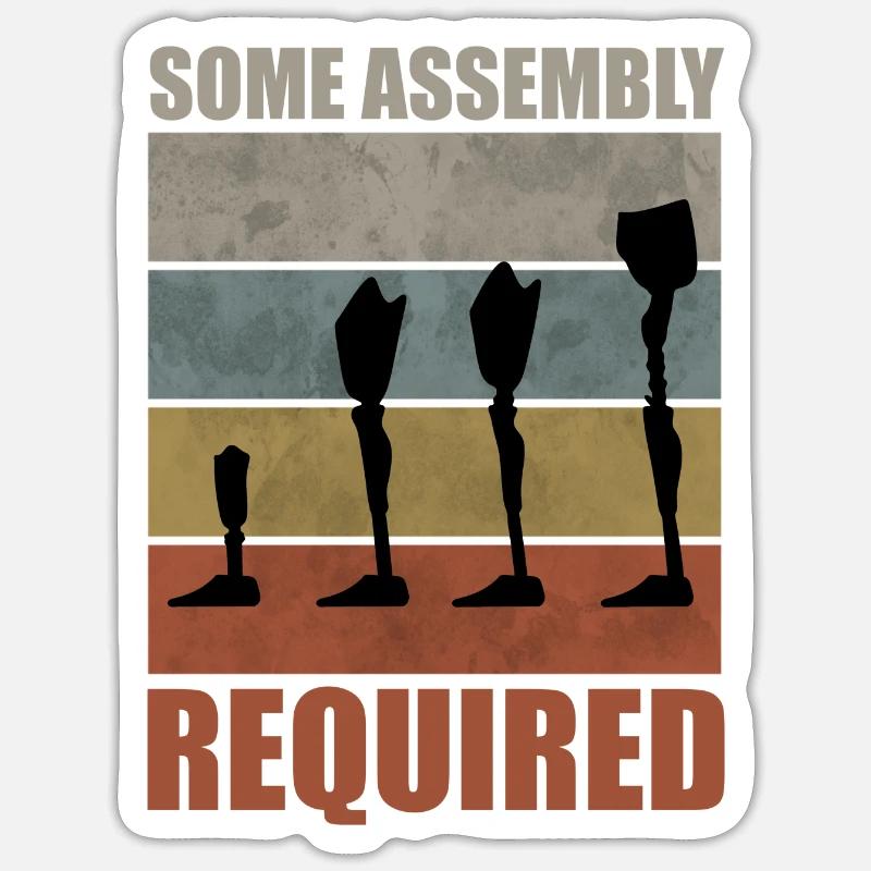 Prothèse Amputée Invalidité Cadeau - Sticker taille S (10 x 10 cm) - blanc mat