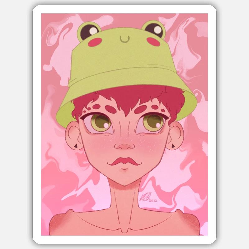 Frog hat Sticker size S (10 x 10 cm)