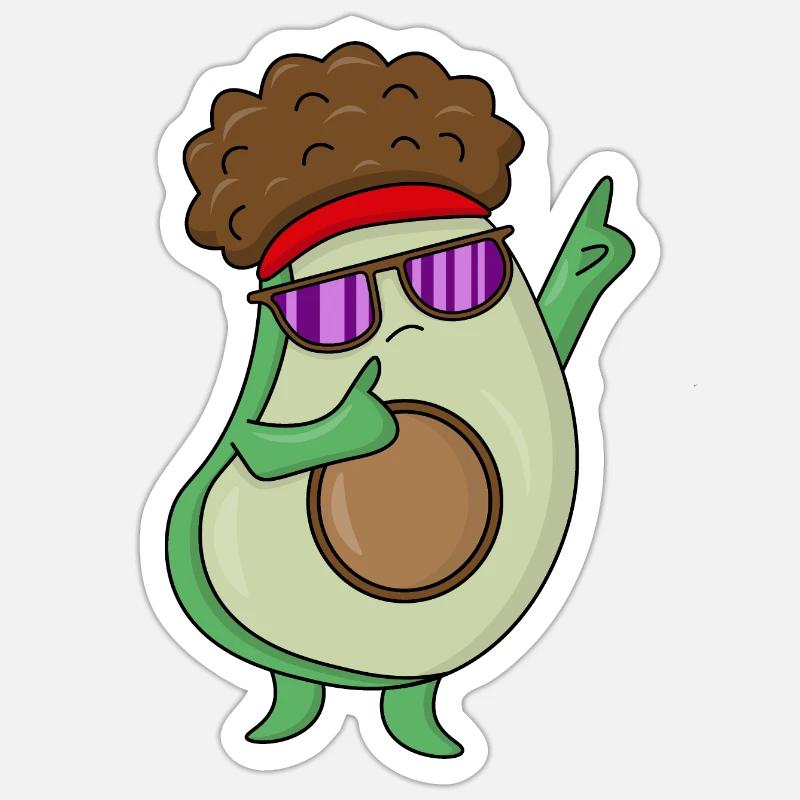 Danse Cool Avacado - Sticker taille S (10 x 10 cm) - blanc mat
