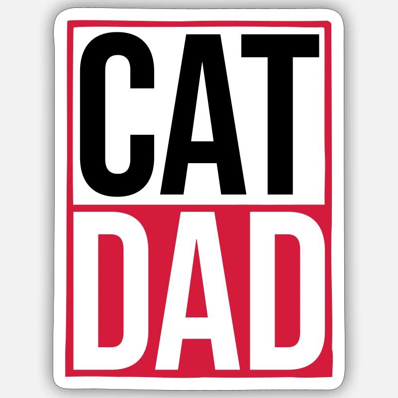 Cat Dad Logo Shield - Sticker size S (10 x 10 cm) - white matte