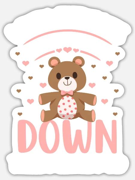 Teddy Baby Kinder Stofftier - Sticker Größe S (10 x 10 cm) - Mattweiß