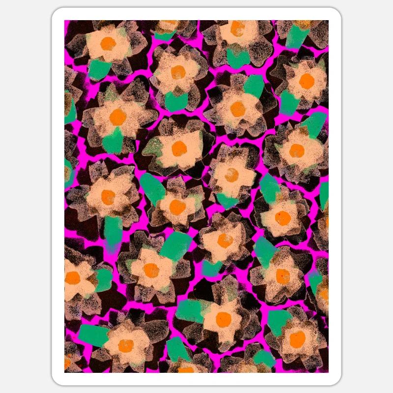 Cute Flowers Pattern Sticker size S (10 x 10 cm)