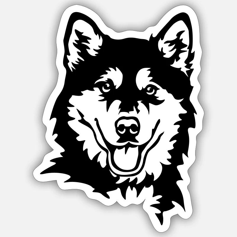 Alaskan Malamute Head - Sticker size S (10 x 10 cm) - white matte
