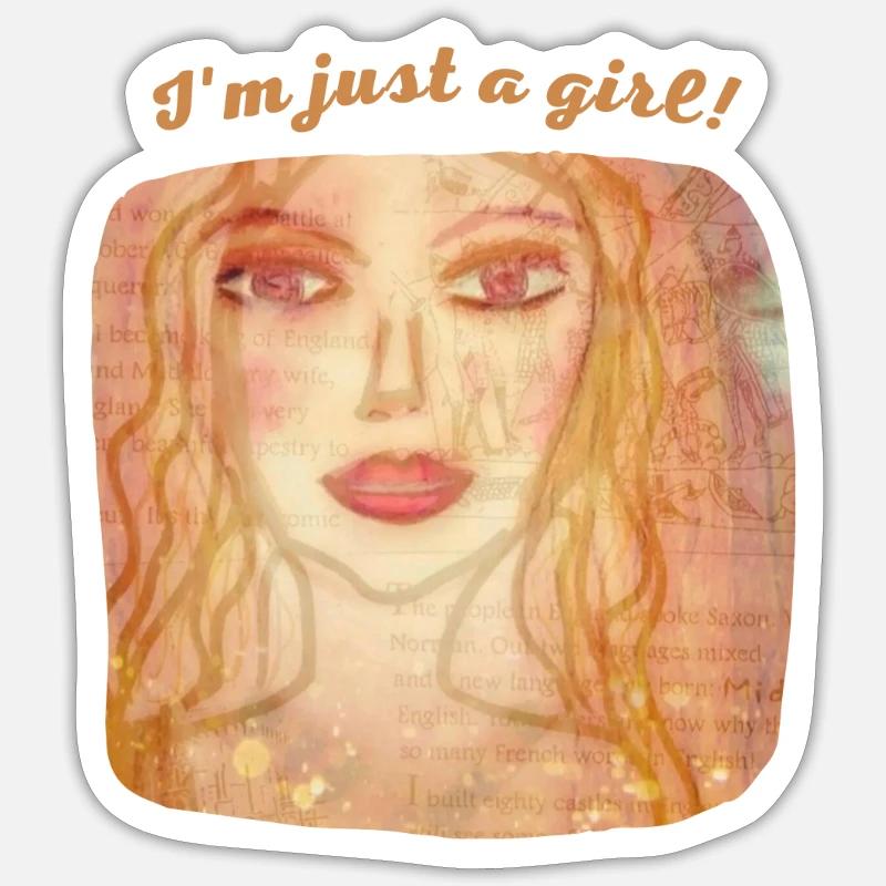 Ich bin nur ein Mädchen! Sticker Größe S (10 x 10 cm)