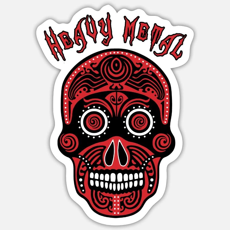 metal 5 - Sticker taille S (10 x 10 cm) - blanc mat