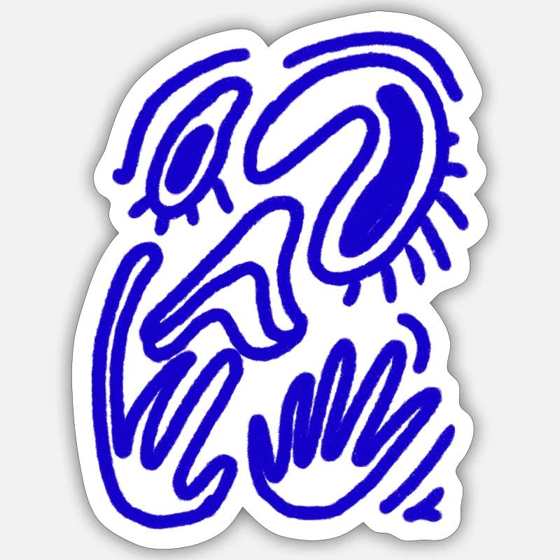 Abstract Face - Sticker Größe S (10 x 10 cm) - Mattweiß