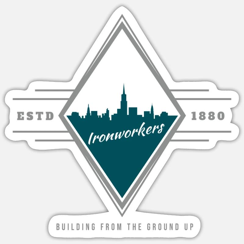 Eisenarbeiterabzeichen Eisenarbeiter - Sticker Größe S (10 x 10 cm) - Mattweiß
