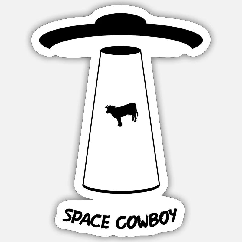 Cowboy de l’espace - Sticker taille S (10 x 10 cm) - blanc mat