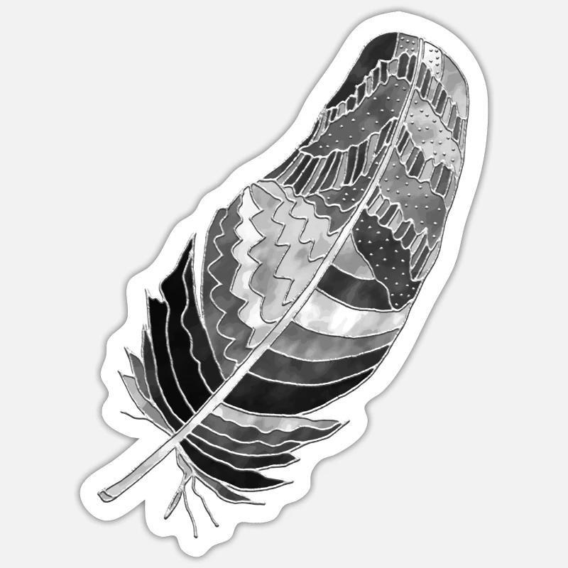 Feather - Sticker size S (10 x 10 cm) - white matte