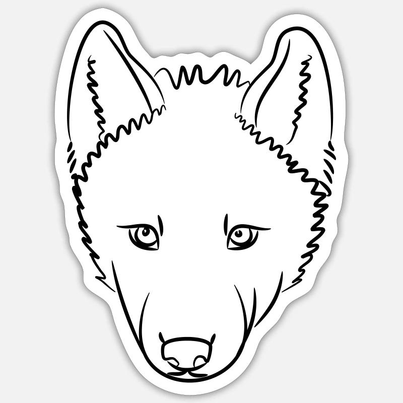 Loup - Sticker taille S (10 x 10 cm) - blanc mat