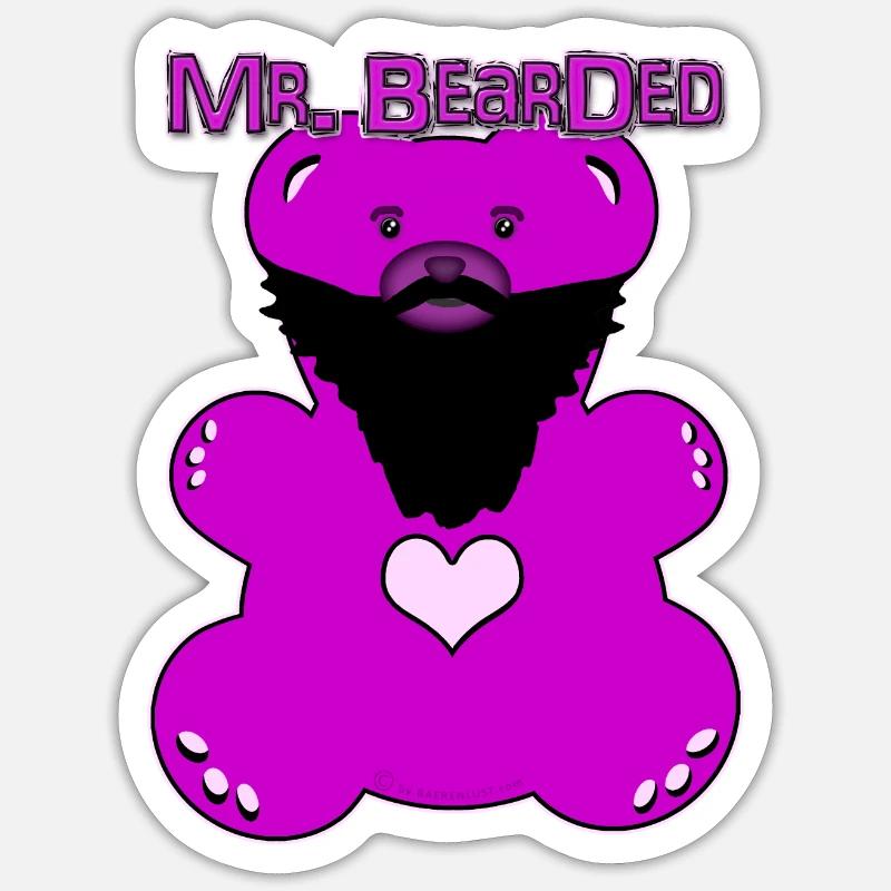 Mr. Bearded - Sticker size S (10 x 10 cm) - white matte