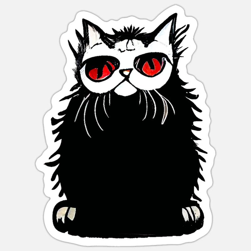 Graffiti de chat persan Sticker taille S (10 x 10 cm)