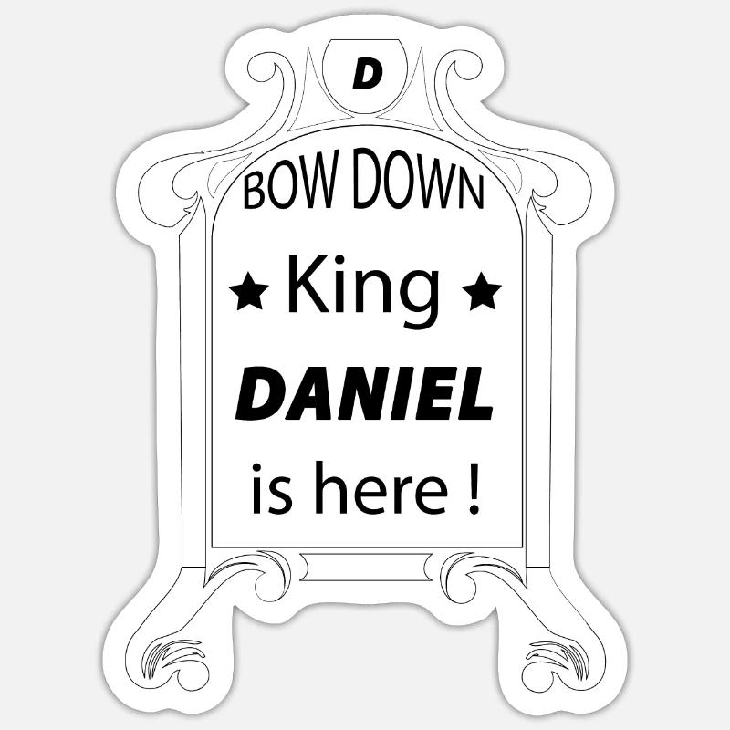 King Daniel - Sticker Größe S (10 x 10 cm) - Mattweiß