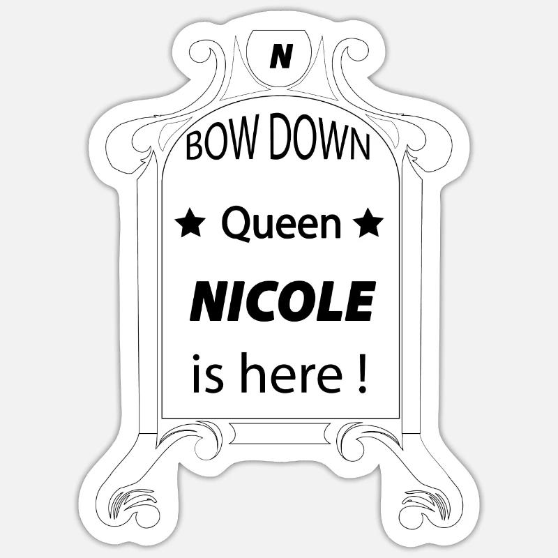 Queen Nicole - Sticker Größe S (10 x 10 cm) - Mattweiß