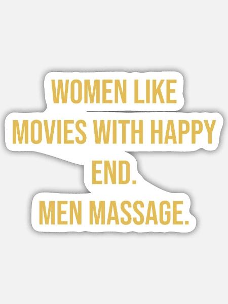 Happy Ending Massagen - Sticker Größe S (10 x 10 cm) - Mattweiß