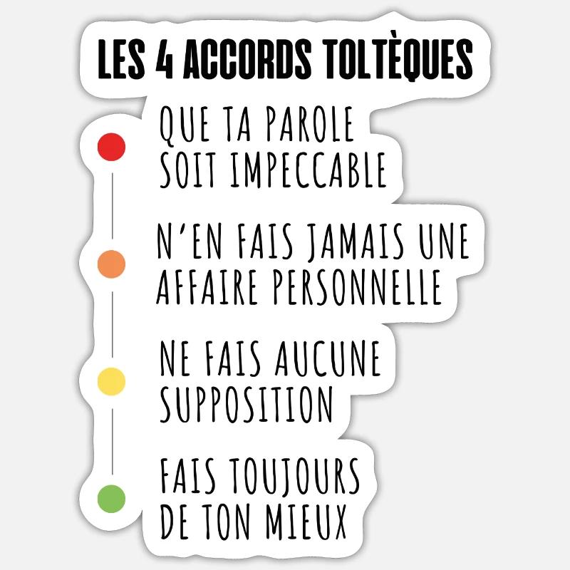 Les 4 accords toltèques Sticker taille S (10 x 10 cm)