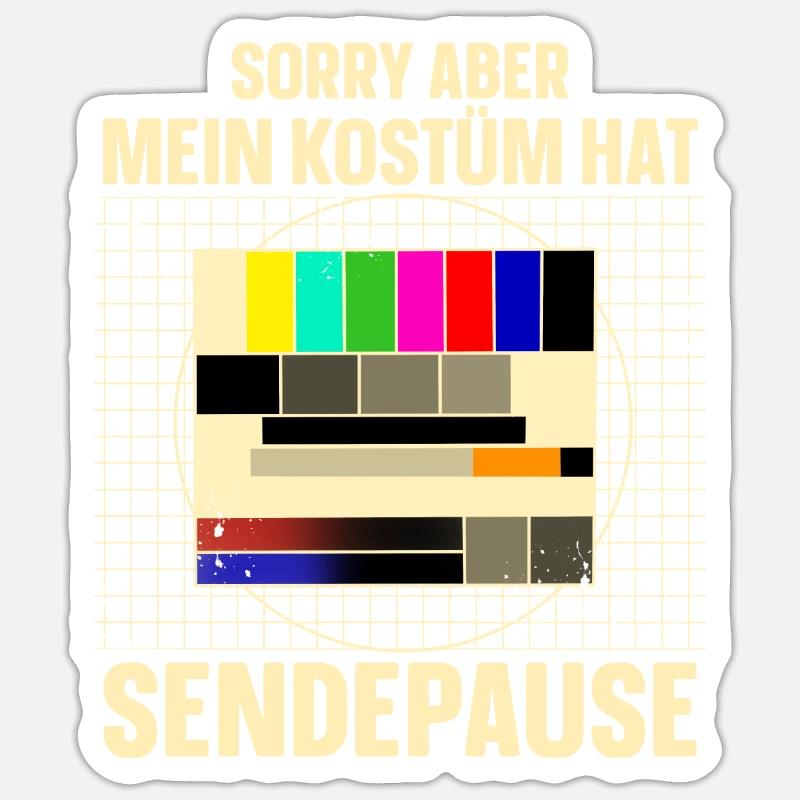Testbild Sendepause Kostüm Sticker Größe S (10 x 10 cm)