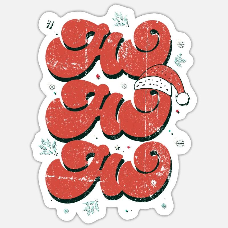 Ho Ho Ho Festive Script - Sticker size S (10 x 10 cm) - white matte