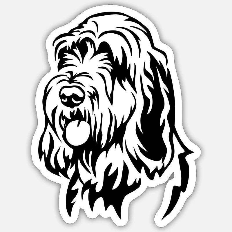Spinone Italiano Kopf - Sticker Größe S (10 x 10 cm) - Mattweiß