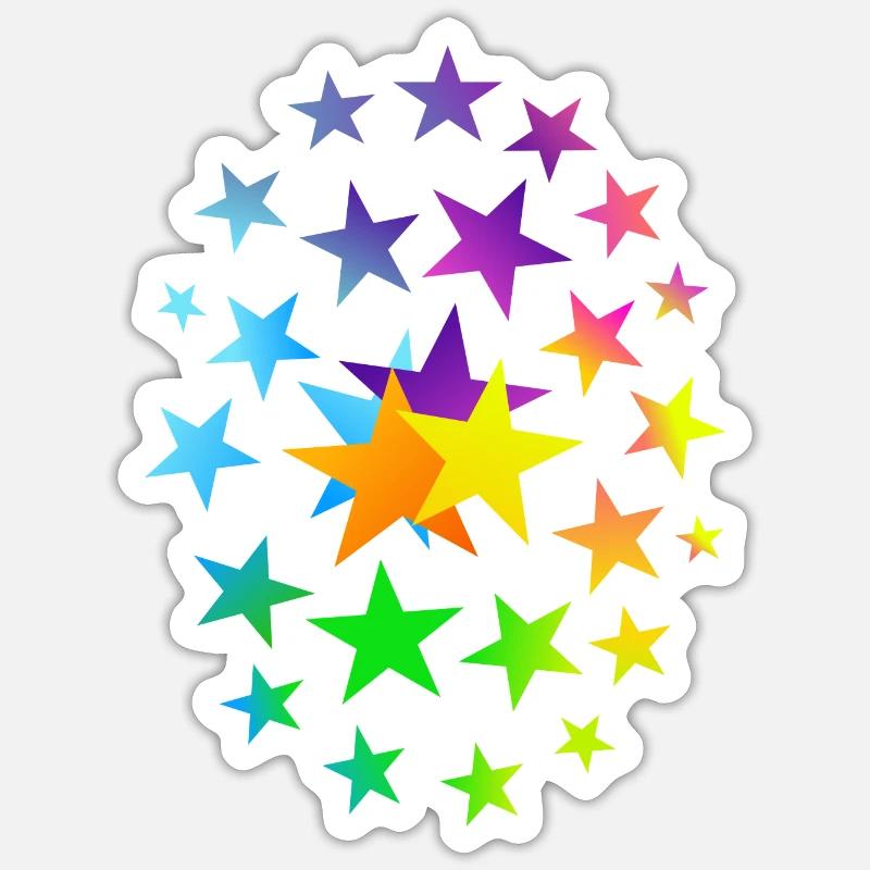 STELLE asterischi molte stelle - Sticker formato S (10 x 10 cm) - bianco opaco