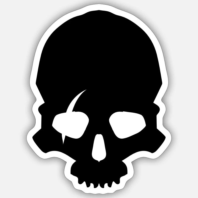 Skeleton skull - Sticker size S (10 x 10 cm) - white matte