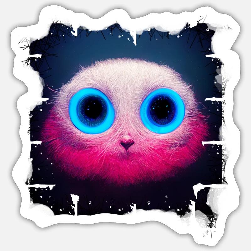 space ti miaou - Sticker taille S (10 x 10 cm) - blanc mat