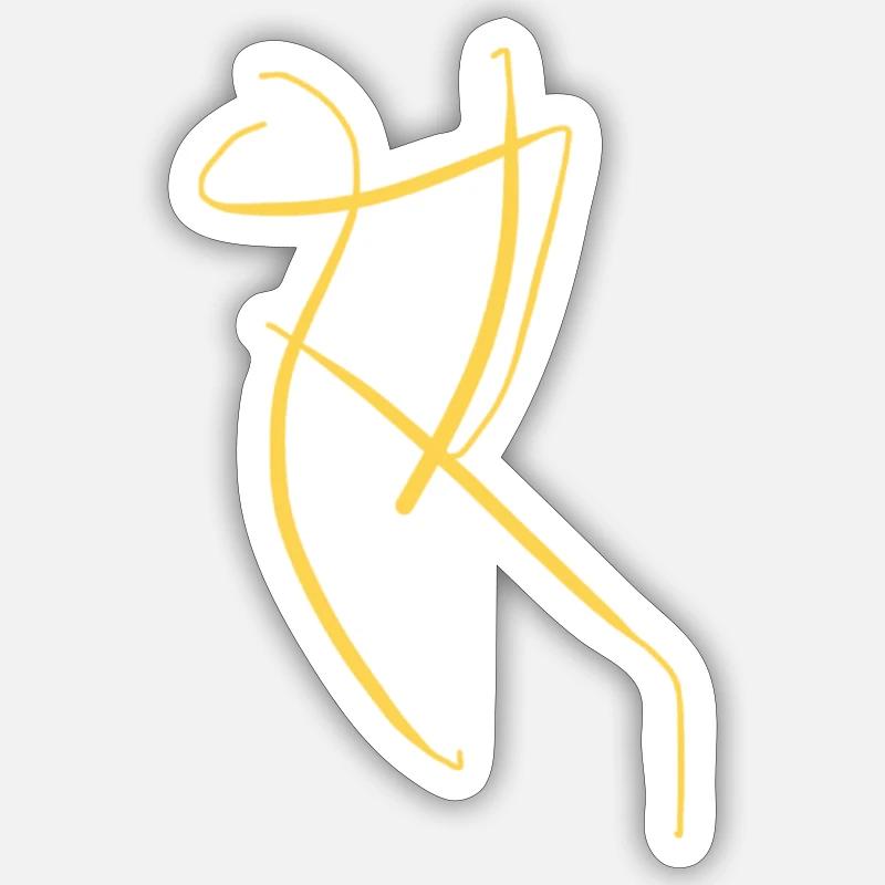 Jaune R - Sticker taille S (10 x 10 cm) - blanc mat