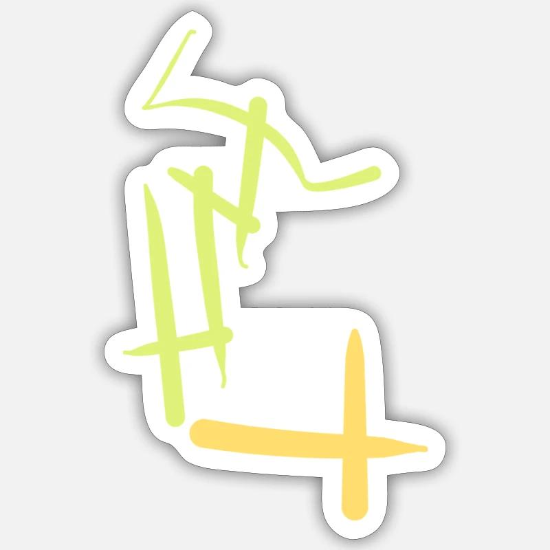 Abstraction vert-or Sticker taille S (10 x 10 cm)