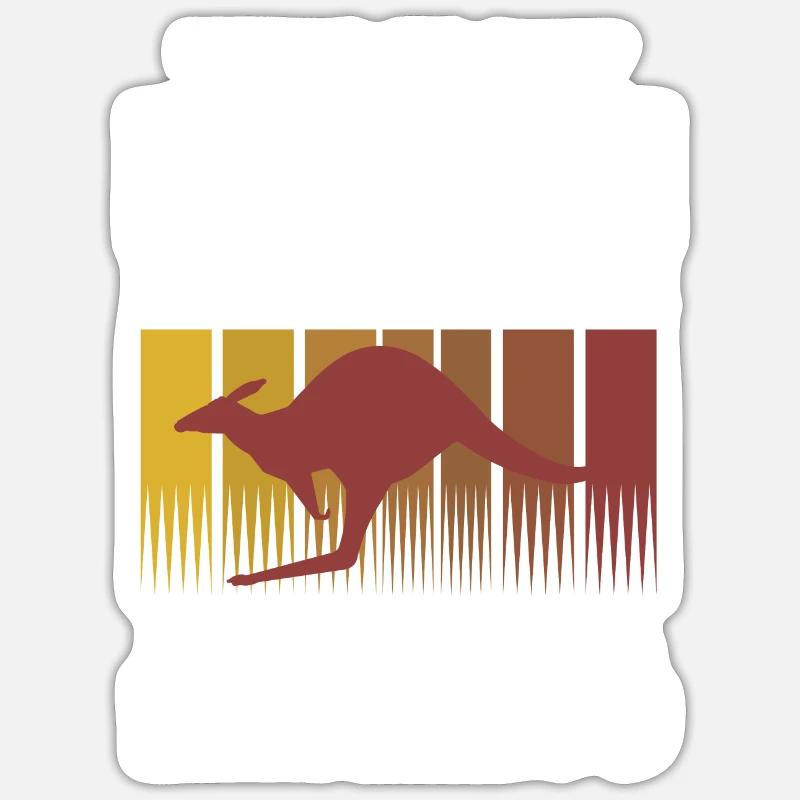 Kangourou C’est mon costume - Sticker taille S (10 x 10 cm) - blanc mat
