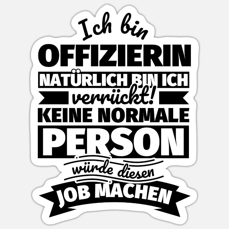 Offizierin Geschenke - Sticker Größe S (10 x 10 cm) - Mattweiß