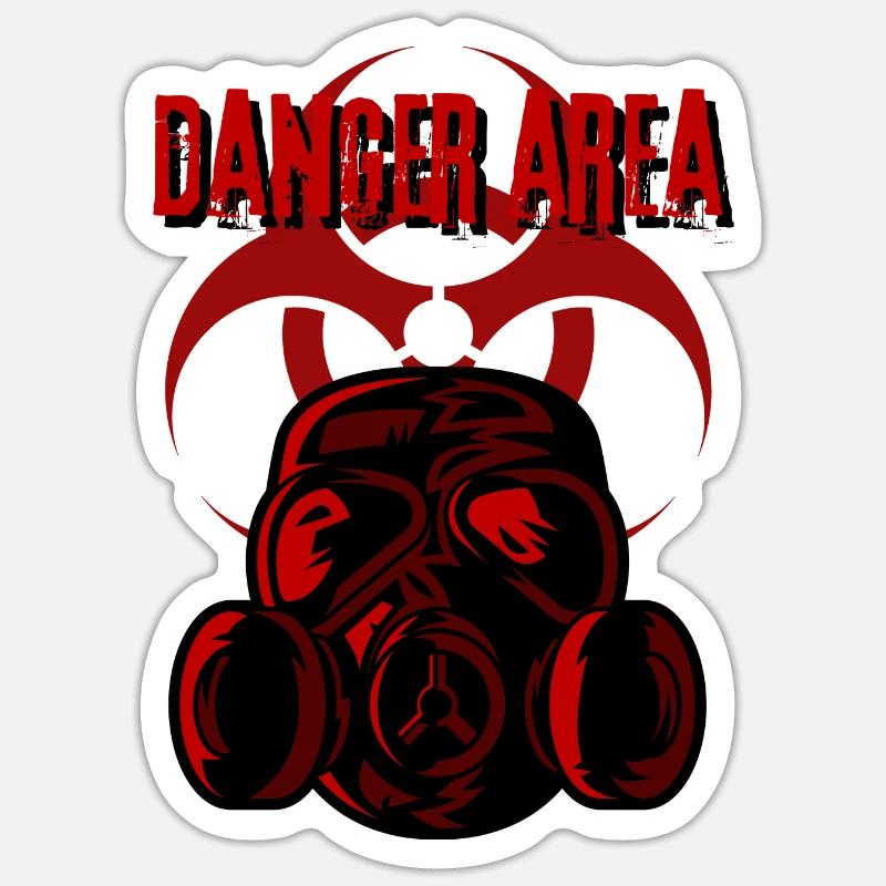 Danger area - Sticker taille S (10 x 10 cm) - blanc mat