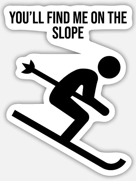 Skifahrer - Sticker Größe S (10 x 10 cm) - Mattweiß