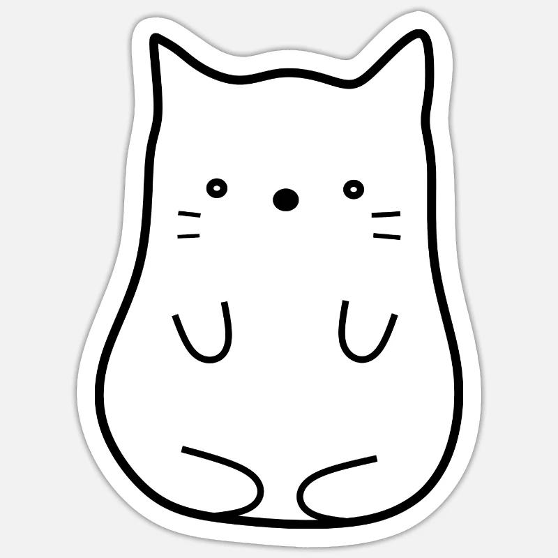 Chat noir Sticker taille S (10 x 10 cm)