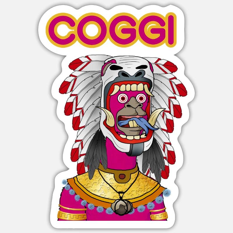 COGGI INDENOSIA - Sticker taille S (10 x 10 cm) - blanc mat