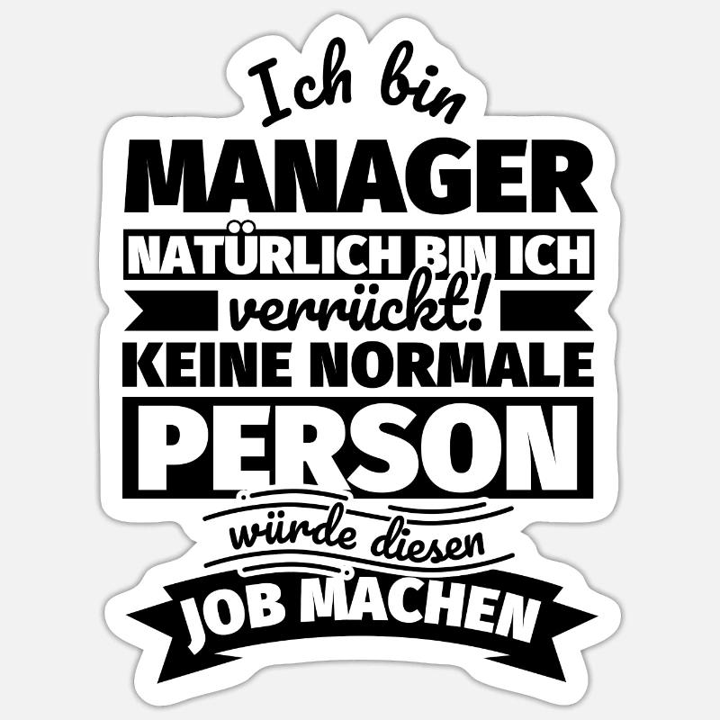 Manager Geschenke - Sticker Größe S (10 x 10 cm) - Mattweiß